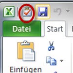 Outlook Aufgaben-Button in der Excel-Oberfläche